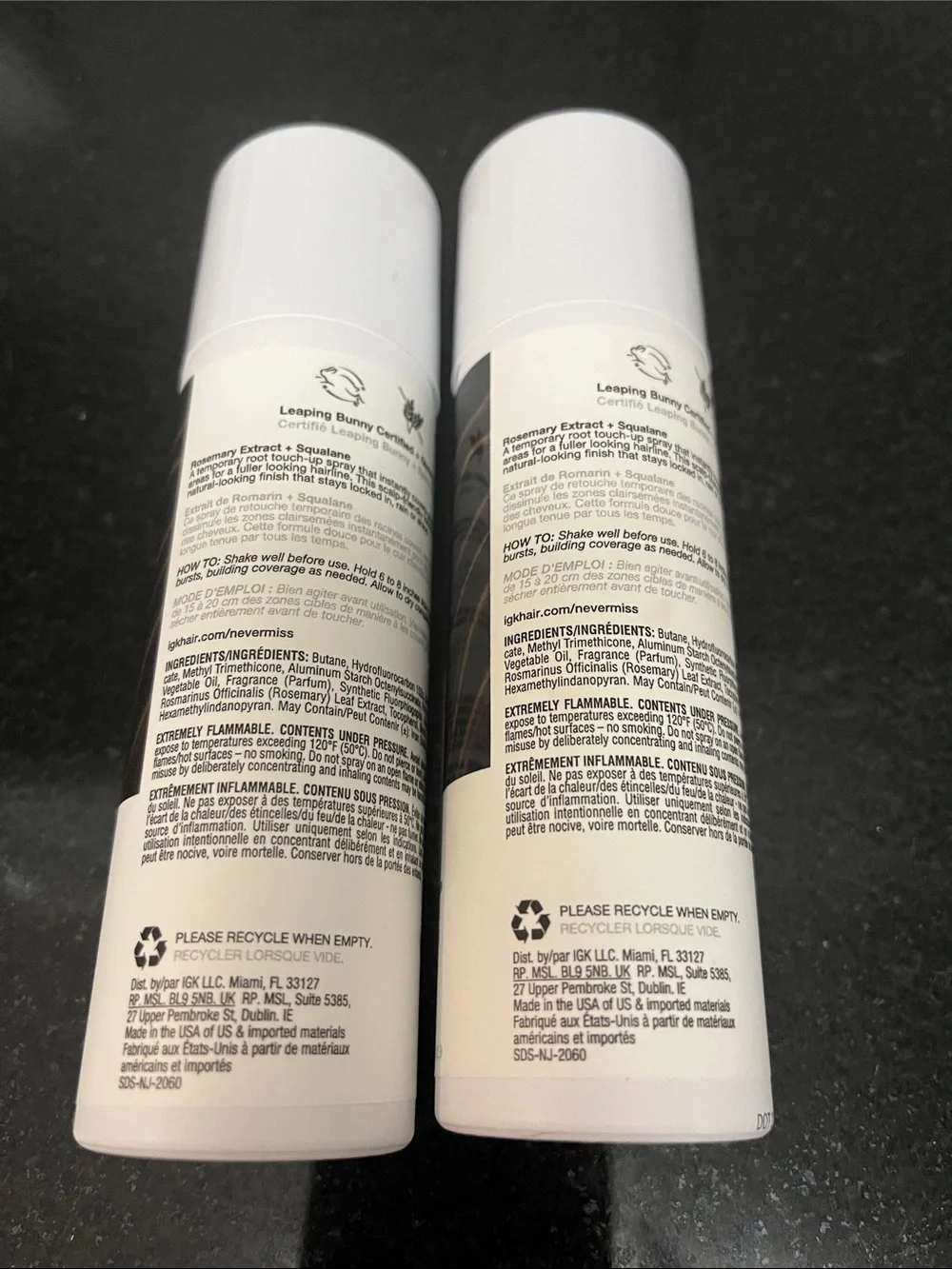 (NEW) IGK Hair Never Miss Root & Scalp Touch-Up Spray Pack of 2 in Dark Brown